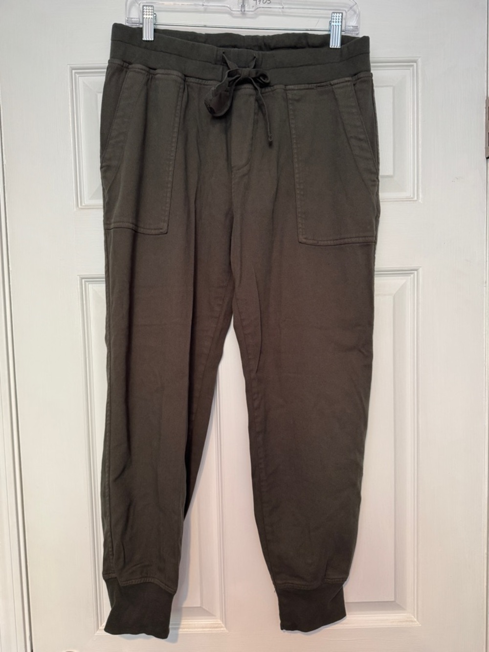 James Perse Olive Green Jersey Pants Joggers Drawstring Waist Large